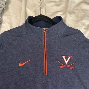Nike Navy UVA  Quarter-Zip with Orange Accents